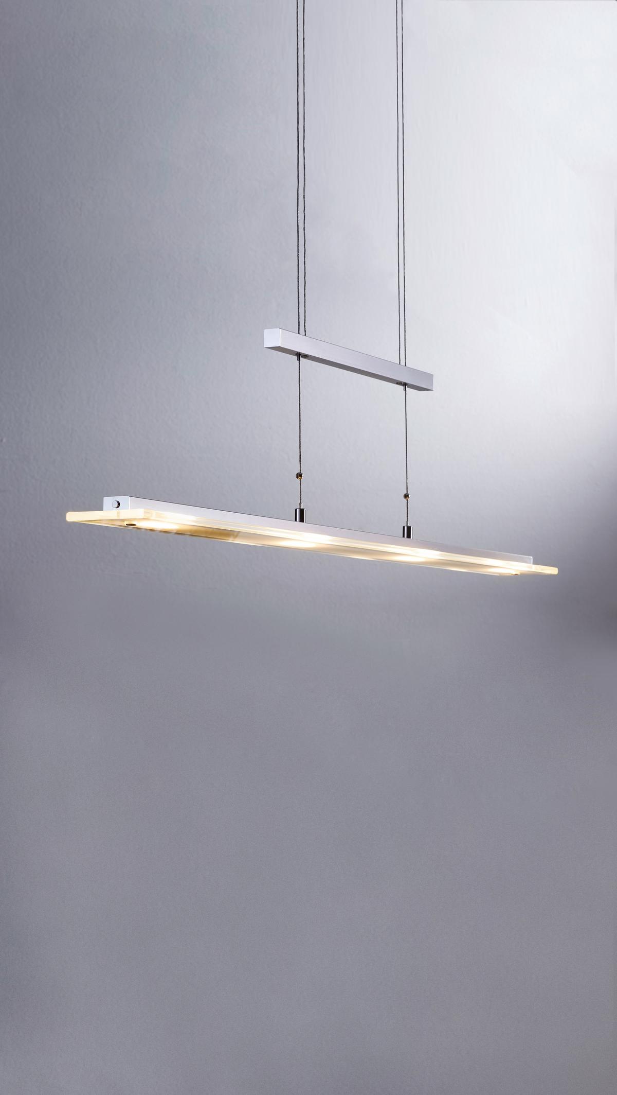 LAMPA WISZĄCA LED 211224 TENSO - kolor niklowy, Design, metal/szkło (88/9/80-150cm) - Fischer & Honsel