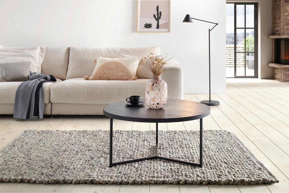 STOLIK KAWOWY PETER - czarny, Design, materiał drewnopochodny/metal (80/80/40cm) - MID.YOU