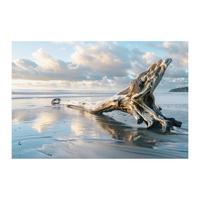 Leinwandbild Driftwood Multicolor ca. 85x113cm - Multicolor, Basics, Holz/Textil (85/113cm)