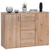 Komoda Ina 03, Barva Hrasta Artisan - barve aluminija/hrast artisan, Moderno, umetna masa/leseni material (132/94,8/38,3cm) - Mömax