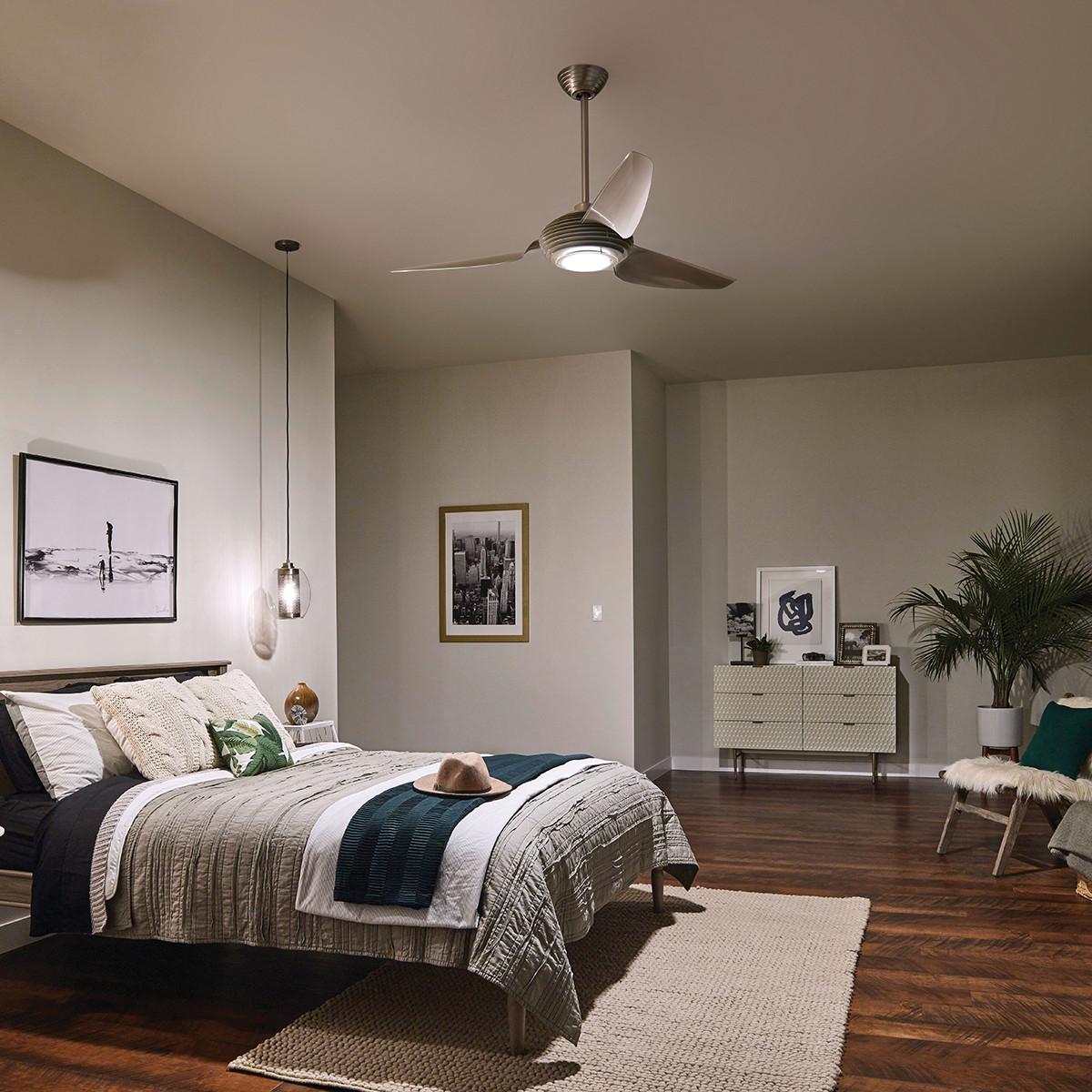 Stropni Ventilator Voya - boje oplemenjenog čelika/boje šampanjca, Design, plastika (152/38cm)