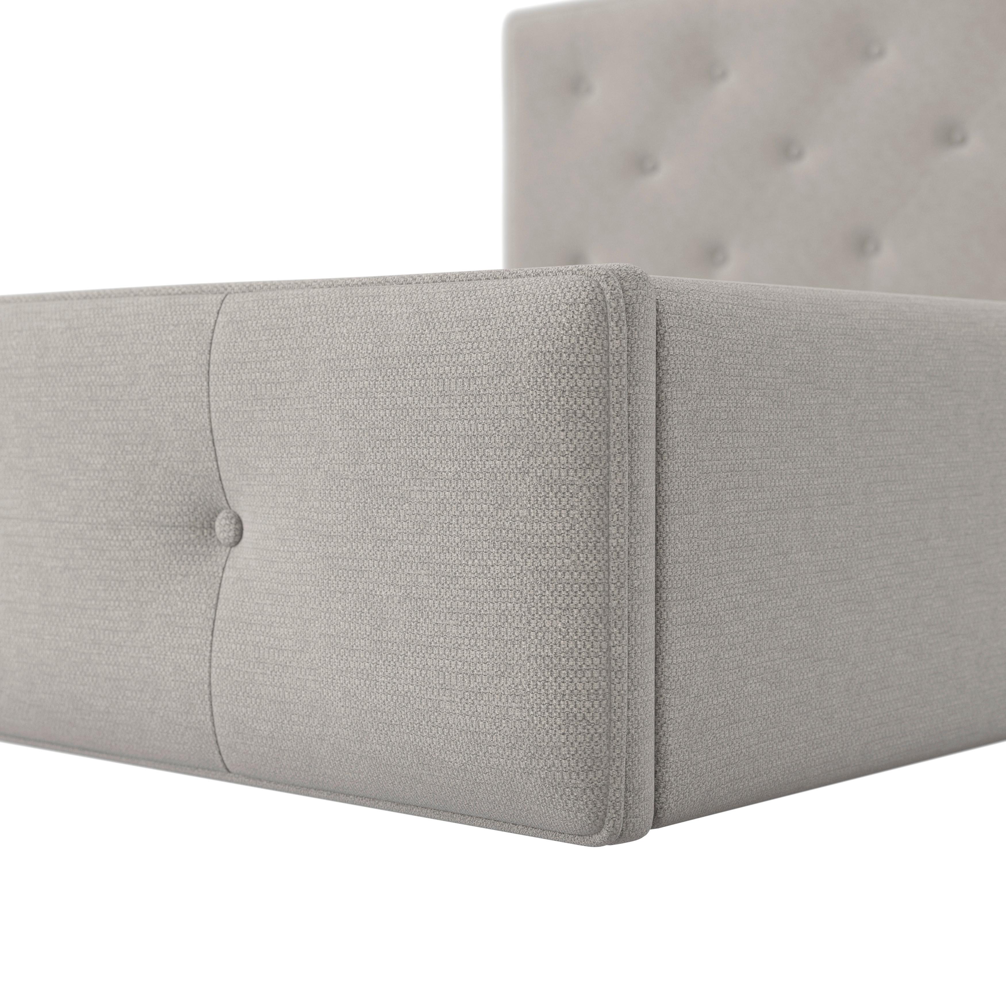 STOPPAD SÄNG JULIE - ljusgrå/svart, Modern, metall/trämaterial (180/200cm) - Bessagi Home