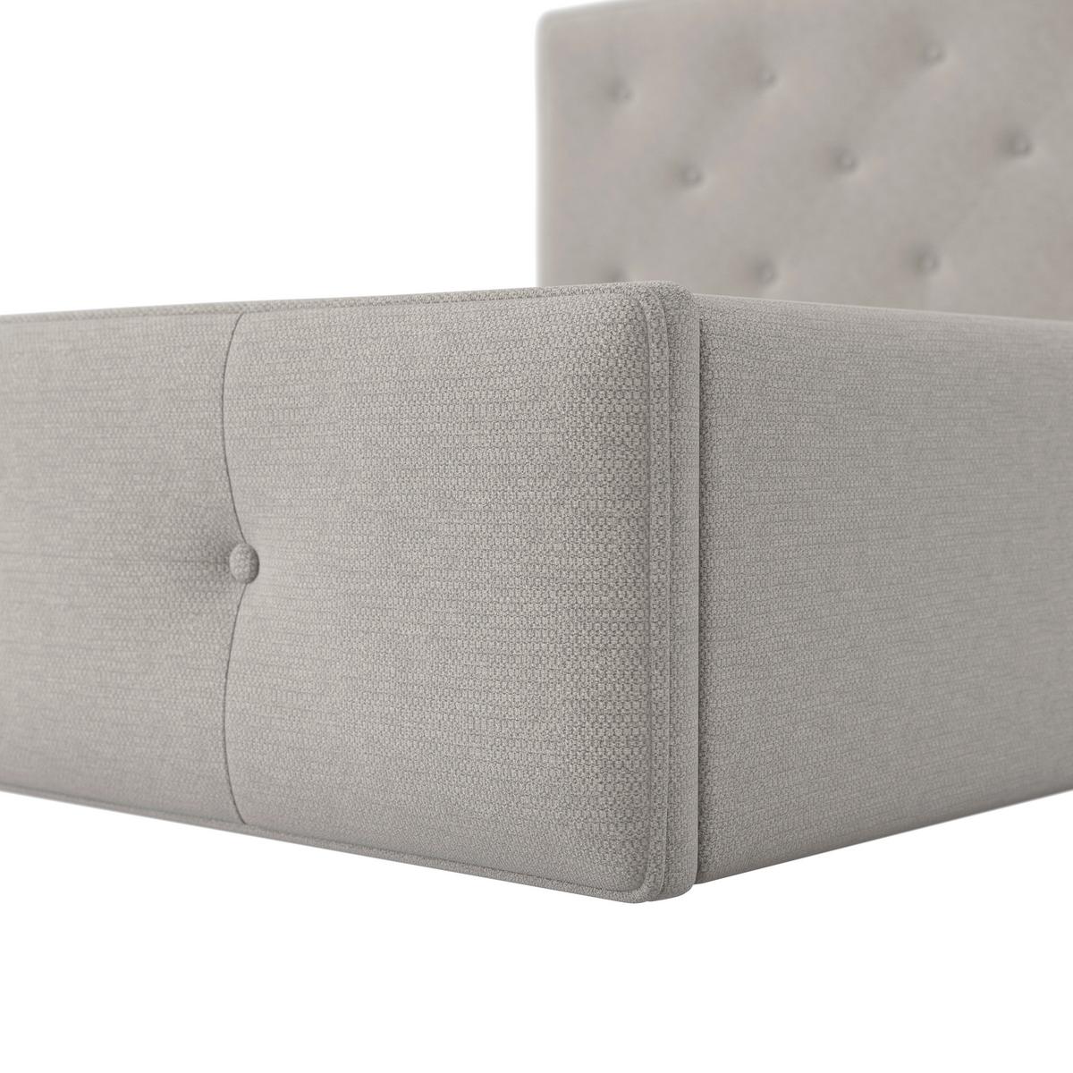 Pat tapițat gri deschis JULIE cca 180X200 gri deschis - gri deschis/culoare natur, Modern, metal/lemn (180/200cm) - Bessagi Home