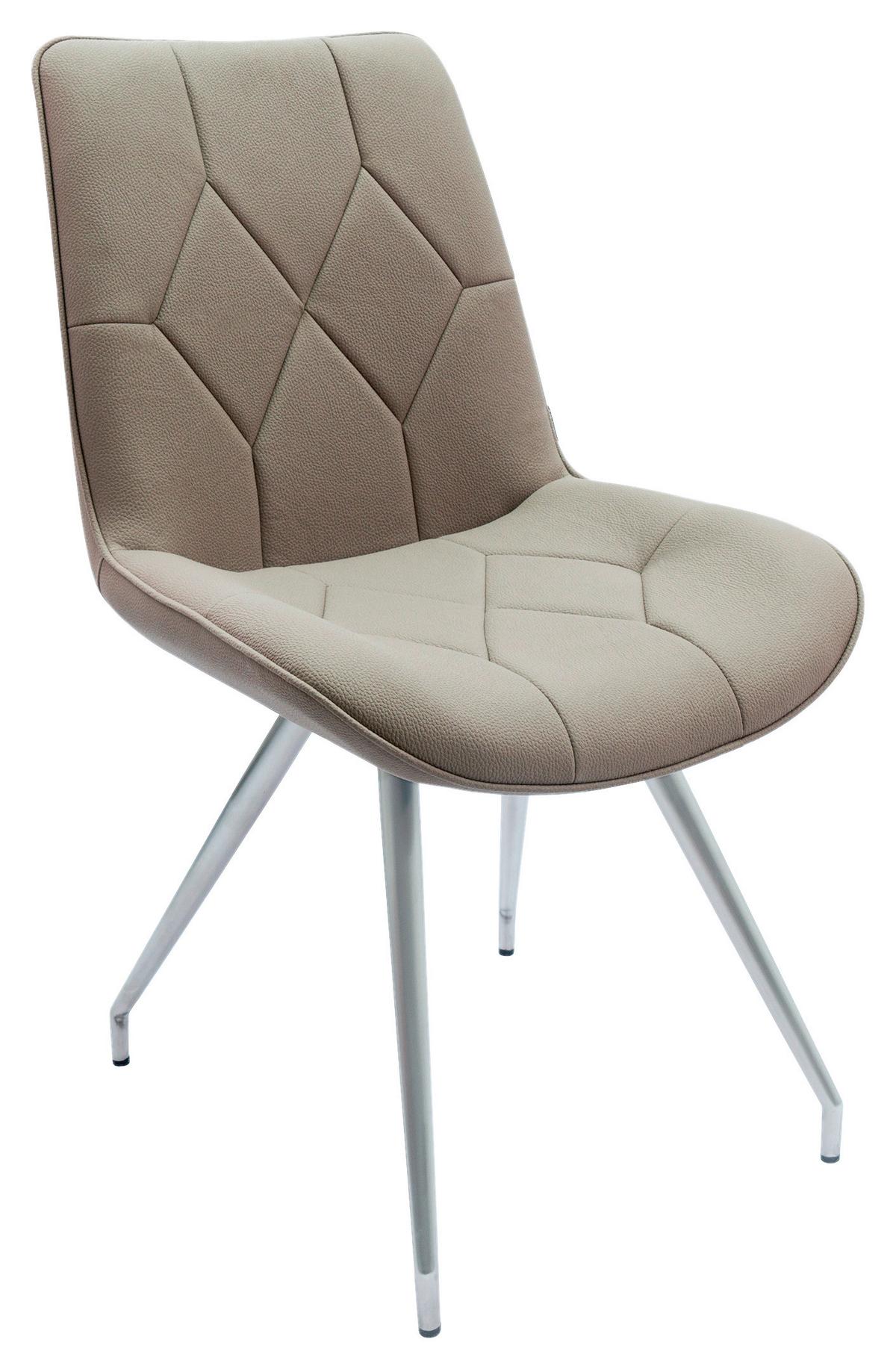 KRZESŁO HENRY - kolor stalowy/taupe, Design, metal/tkanina (51/89/66cm) - Novel