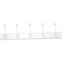 Stenski Obešalnik Greve, Bela - bela, Moderno, kovina/leseni material (65/13/7cm) - Modern Living