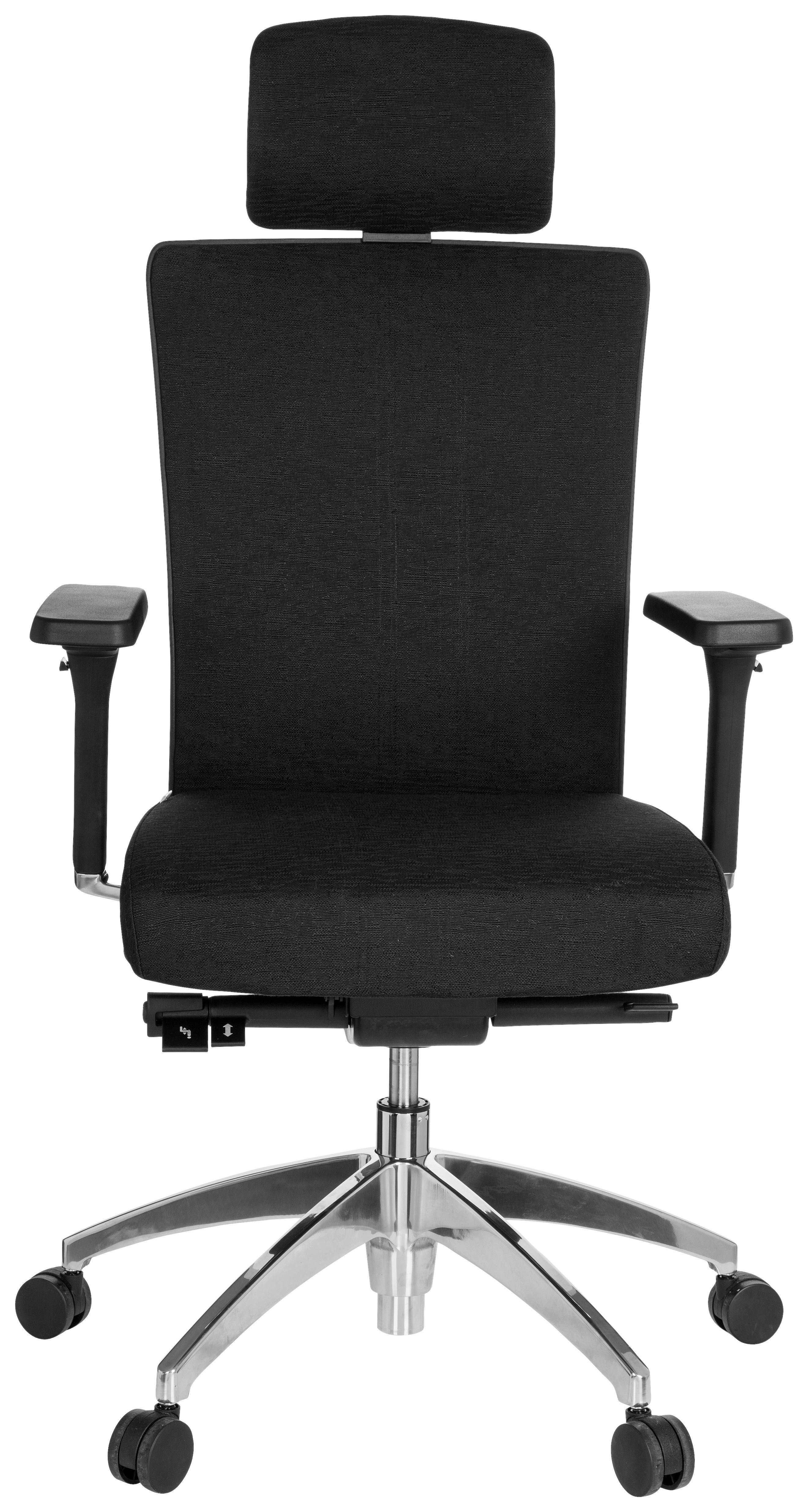 Drehstuhl Astra Lux Schwarz - Schwarz/Alufarben, MODERN, Kunststoff/Textil (57/113/52cm) - MID.YOU