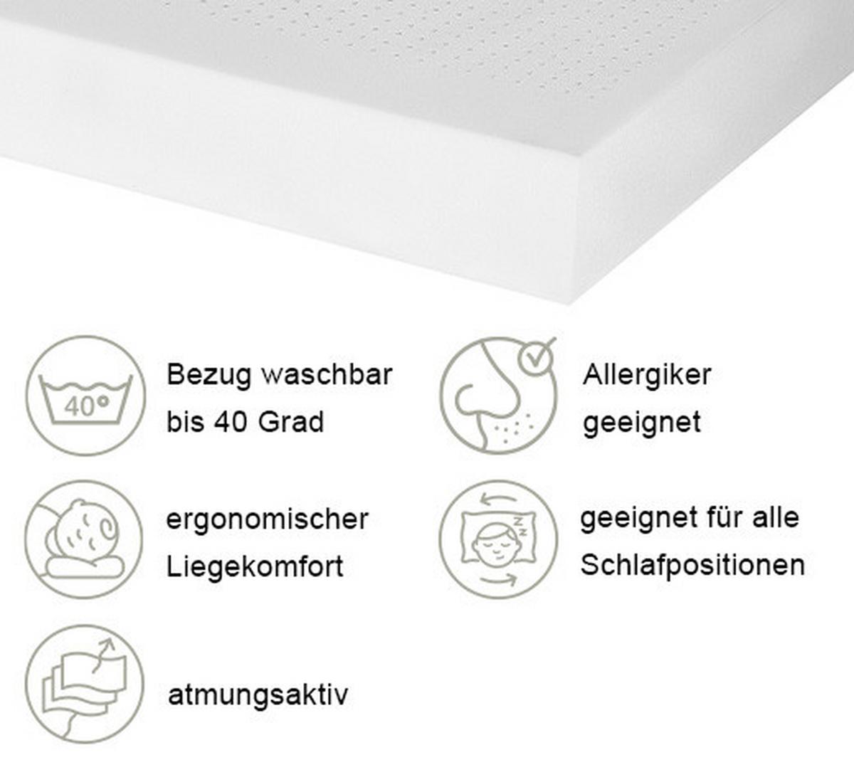 Kaltschaummatratze Air Deluxe 3D H2/3 ca. 140x200cm - Weiß, Basics, Textil (140/200cm) - MID.YOU