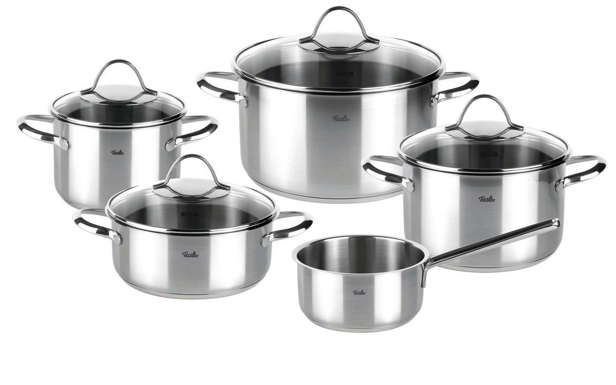 ZESTAW GARNKÓW 00211405000 FISSLER - kolor srebrny/przejrzysty, Basics, metal/szkło - Fissler