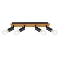 Reflektor Martha - črna/rjava, Natur, kovina/les (49/9/11cm) - Globo