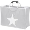 Einkaufstasche Star - Hellgrau/Weiß, Kunststoff/Metall (54/24/40cm) - MÖMAX modern living