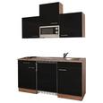 Küchenblock ECONOMY 150 - Eichefarben/Schwarz, KONVENTIONELL, Holzwerkstoff (150/200/60cm) - Livetastic Küchenblock ECONOMY 150 - Eichefarben/Schwarz, KONVENTIONELL, Holzwerkstoff (150/200/60cm) - Livetastic
