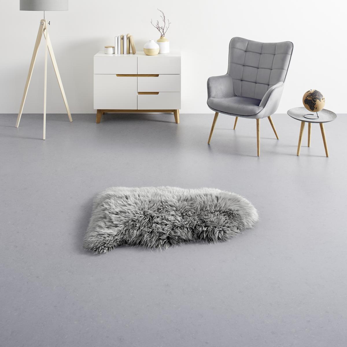 Schaffell Jenny in Grau ca. 90x60cm - Grau, Fell (60/90-105cm) - Modern Living