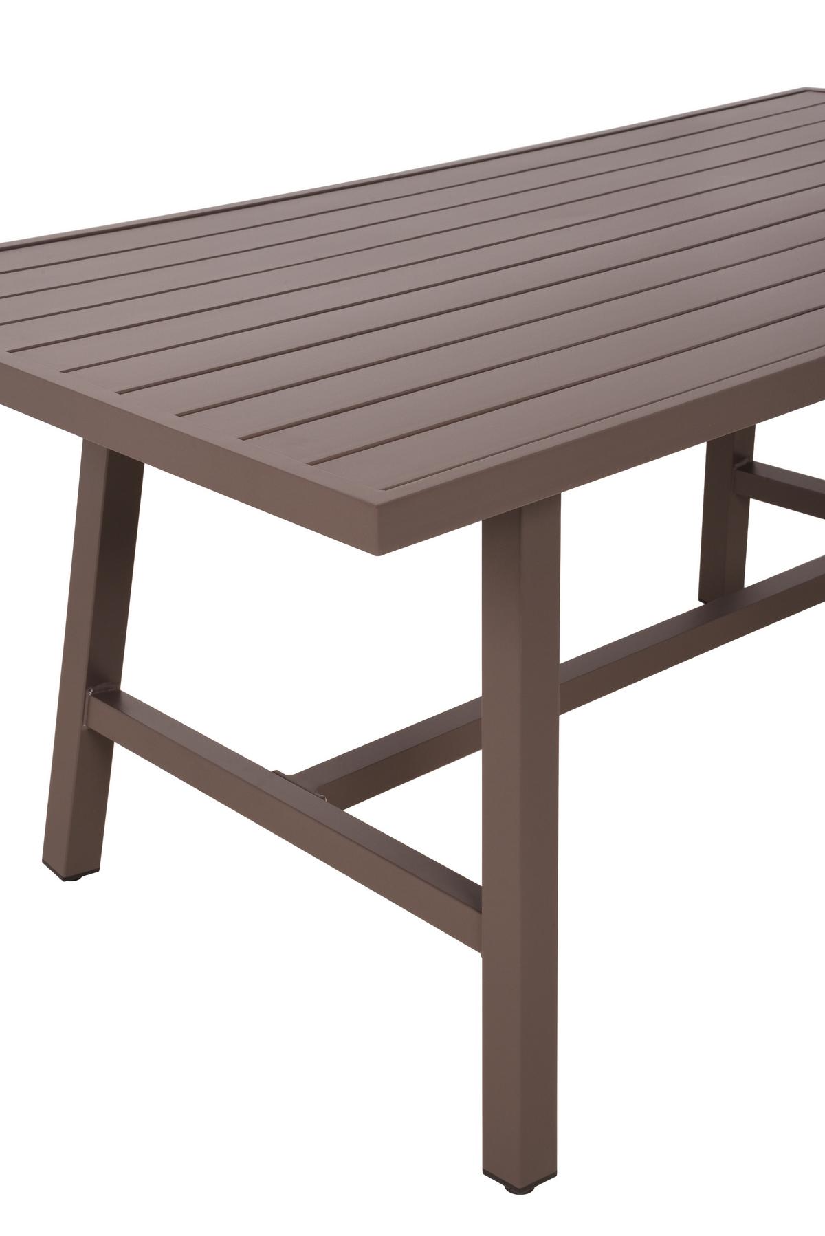 GARTENTISCH TISCH DENIA - Dunkelbraun/Schwarz, MODERN, Kunststoff/Metall (89,5/75/160cm) - Gardenson