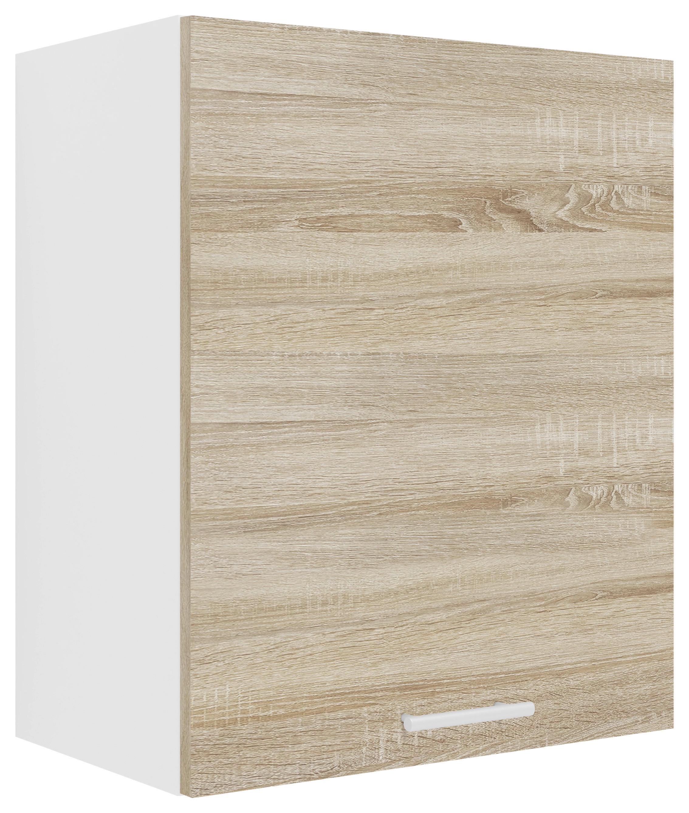 Kuhinjska Zgornja Omarica Esilo, Hrast, Bela - bela/barve aluminija, Konvencionalno, kovina/leseni material (50/60/31cm) - MID.YOU