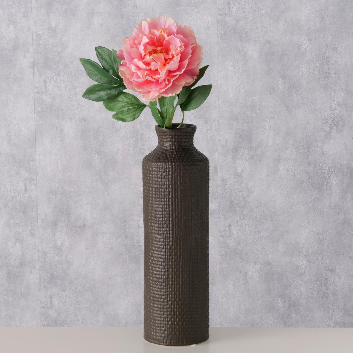 Vase Rope II Dunkelbraun - Dunkelbraun, Basics, Keramik (13,5/41,5cm) - Mömax