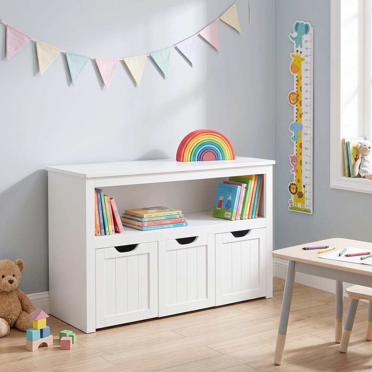 Kinderregal in Weiß MDF mit 3 Schubladen - Weiß, Trend, Holzwerkstoff (102/60/30cm) - MID.YOU