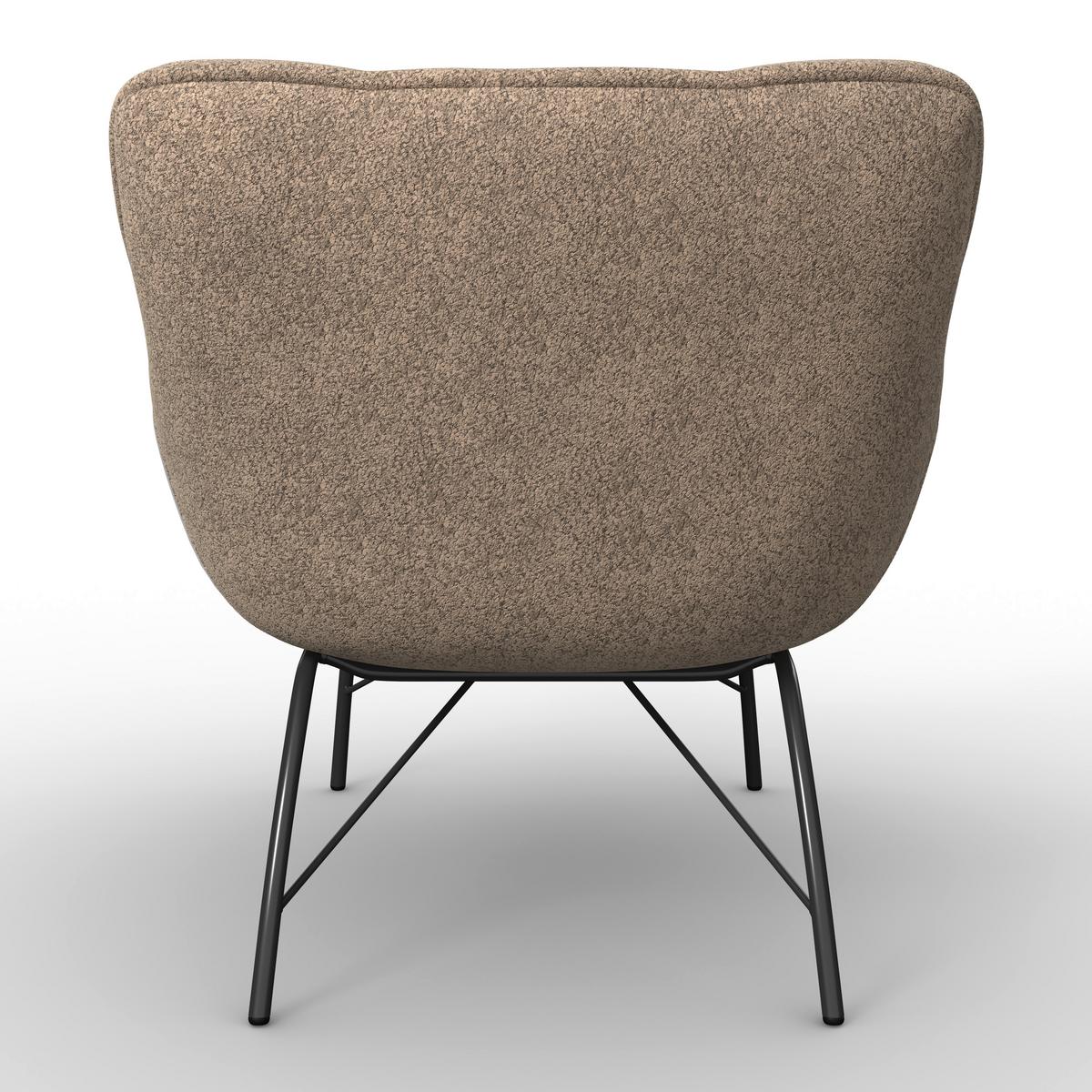 Relaxsessel Robin Bouclé Braun - Schwarz/Braun, MODERN, Textil/Metall (72/78/81cm) - Bessagi Home