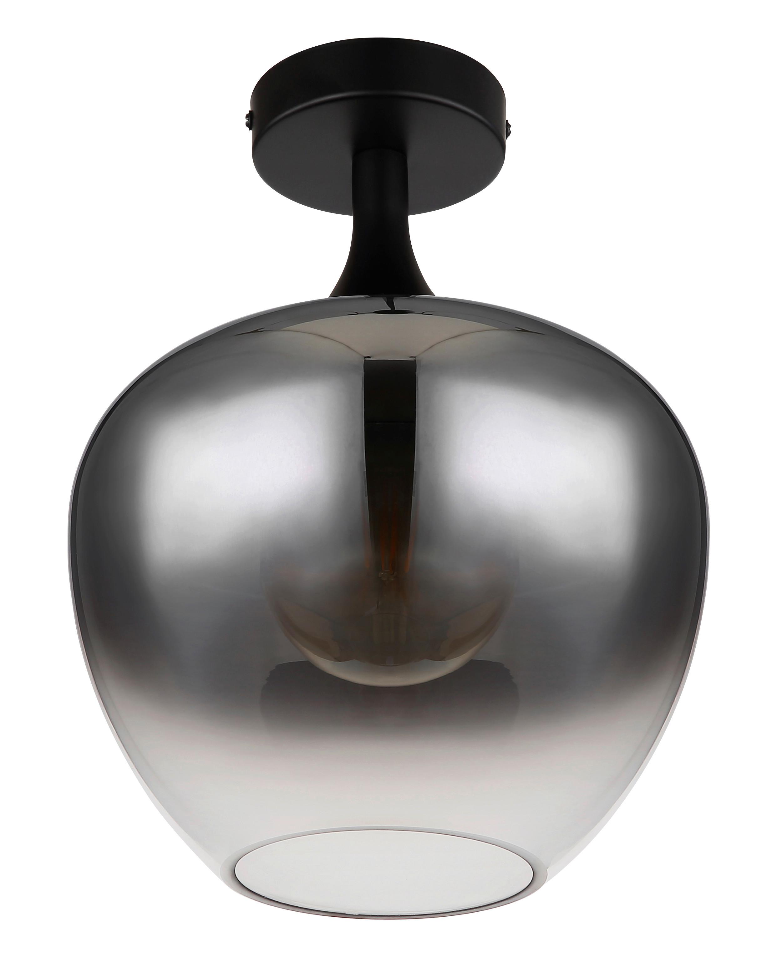 Deckenleuchte Maxy in Schwarz max. 40 Watt - Schwarz, Basics, Glas/Metall (24/31,5cm) - Globo