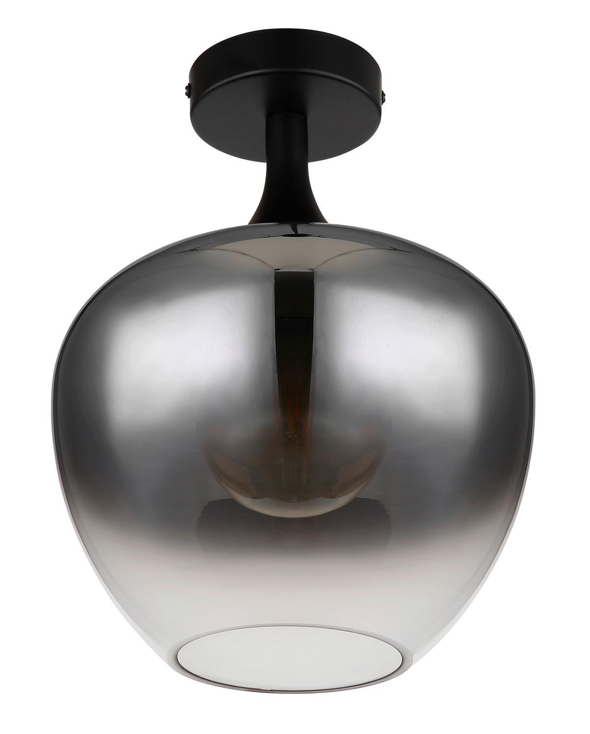 Deckenleuchte Maxy in Schwarz max. 40 Watt - Schwarz, Basics, Glas/Metall (24/31,5cm) - Globo