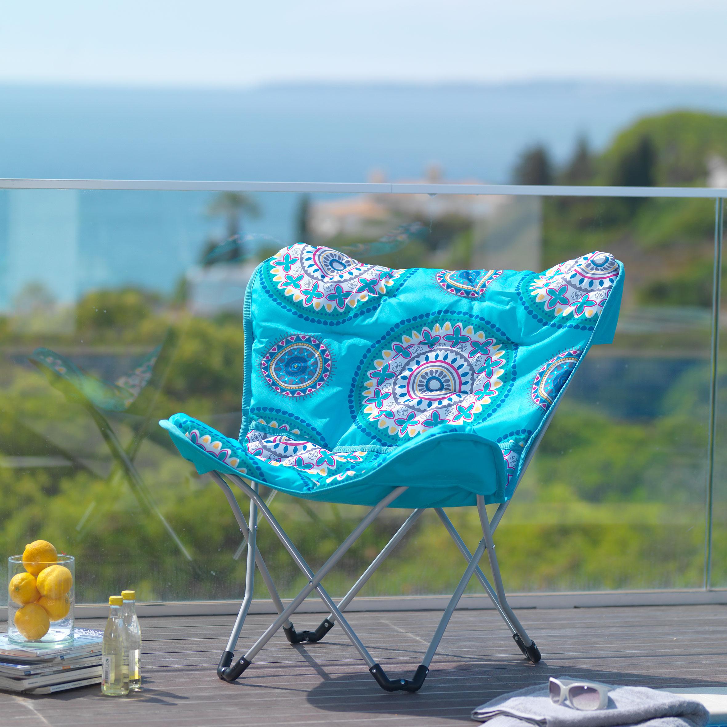 Gartenstuhl Cesia in Multicolor - Türkis, MODERN, Kunststoff/Textil (70/82/42cm) - Bessagi Garden