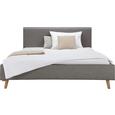 Polsterbett Taupe 160x200cm - Taupe/Eichefarben, MODERN, Textil (213/175/105cm) - ZANDIARA
