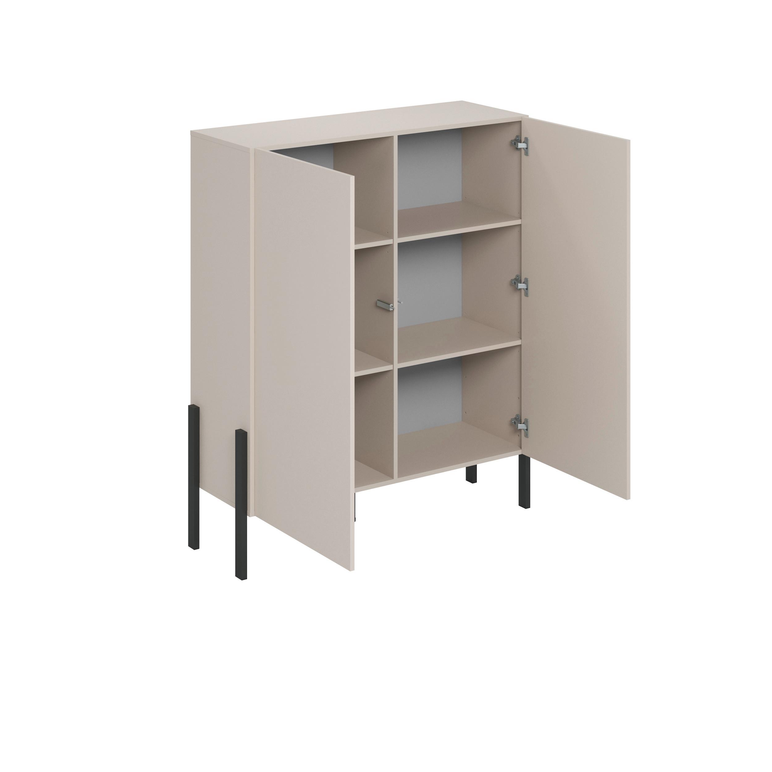 Komód Jukon - kasmírszínű, Modern, faalapú anyag (114/135/40cm)
