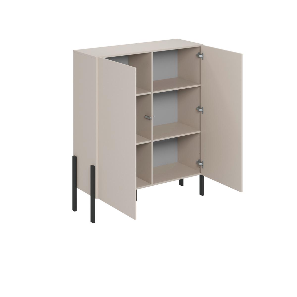 Komód Jukon - kasmírszínű, Modern, faalapú anyag (114/135/40cm)