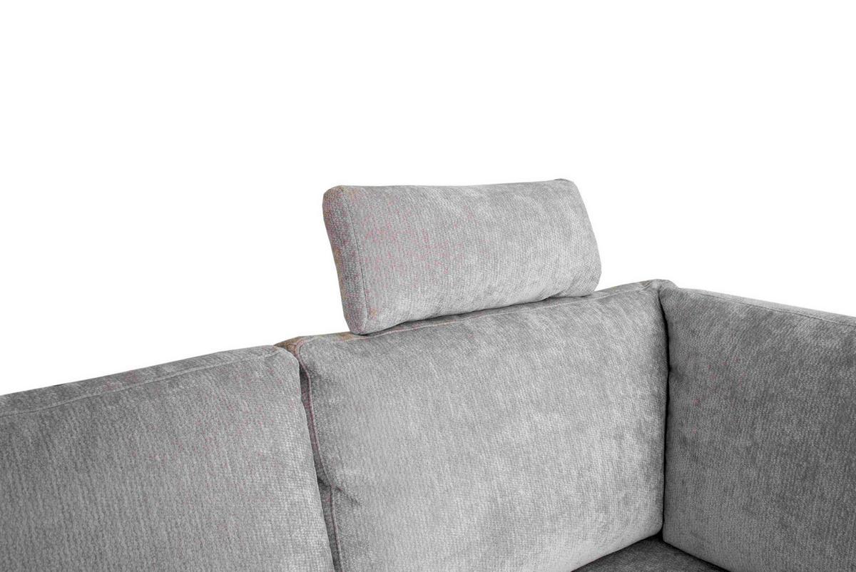 Sarokkanapé Salamina - világosszürke, Konventionell, faalapú anyag/textil (250/87/188cm)