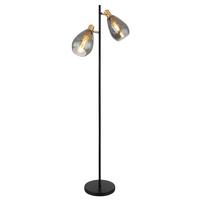 Stehleuchte Fanni max. 40 Watt - Messingfarben/Schwarz, Design, Glas/Metall (34/25/160cm) - Globo