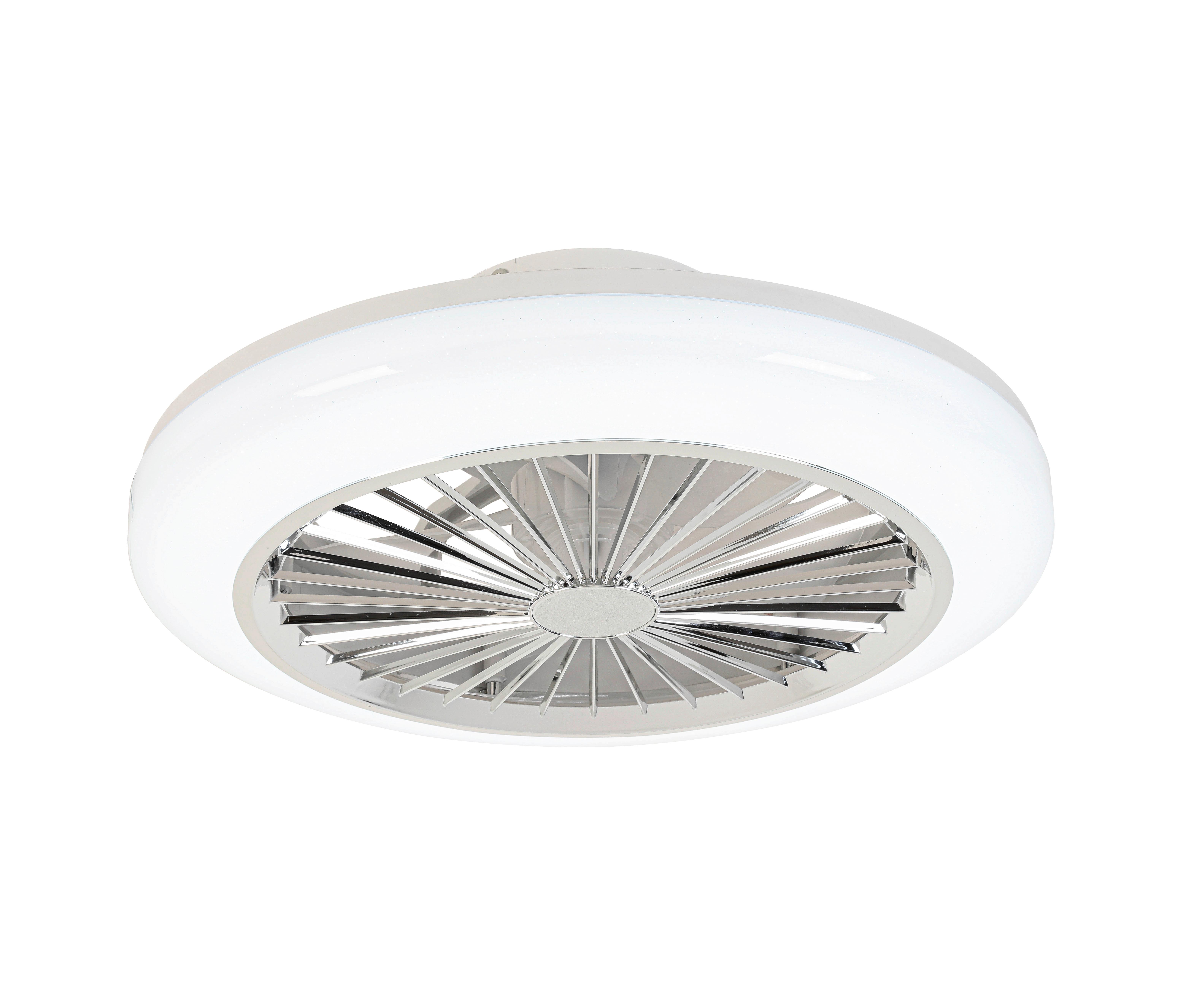 Stropni Ventilator Tuio - barve kroma/bela, Moderno, umetna masa (45/16cm) - Mömax