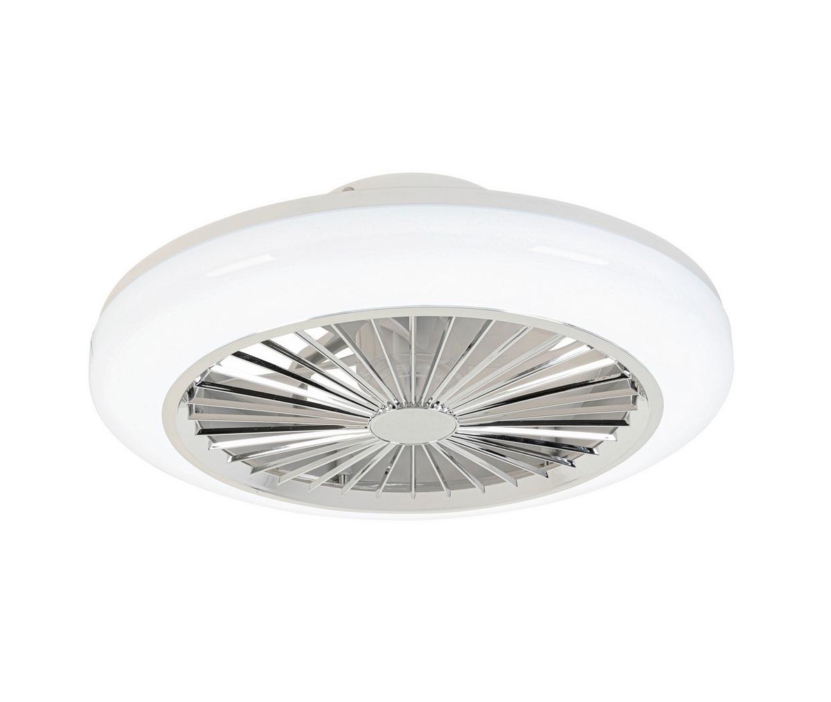 Deckenventilator Tuio Weiß/Chromfarben max. 0,07 W - Chromfarben/Weiß, MODERN, Kunststoff (45/16cm) - Mömax