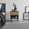 SÄNGBORD MADRID -EXKLUSIV- - svart/naturfärgad, Modern, metall/trämaterial (40/56/35cm) - Mömax