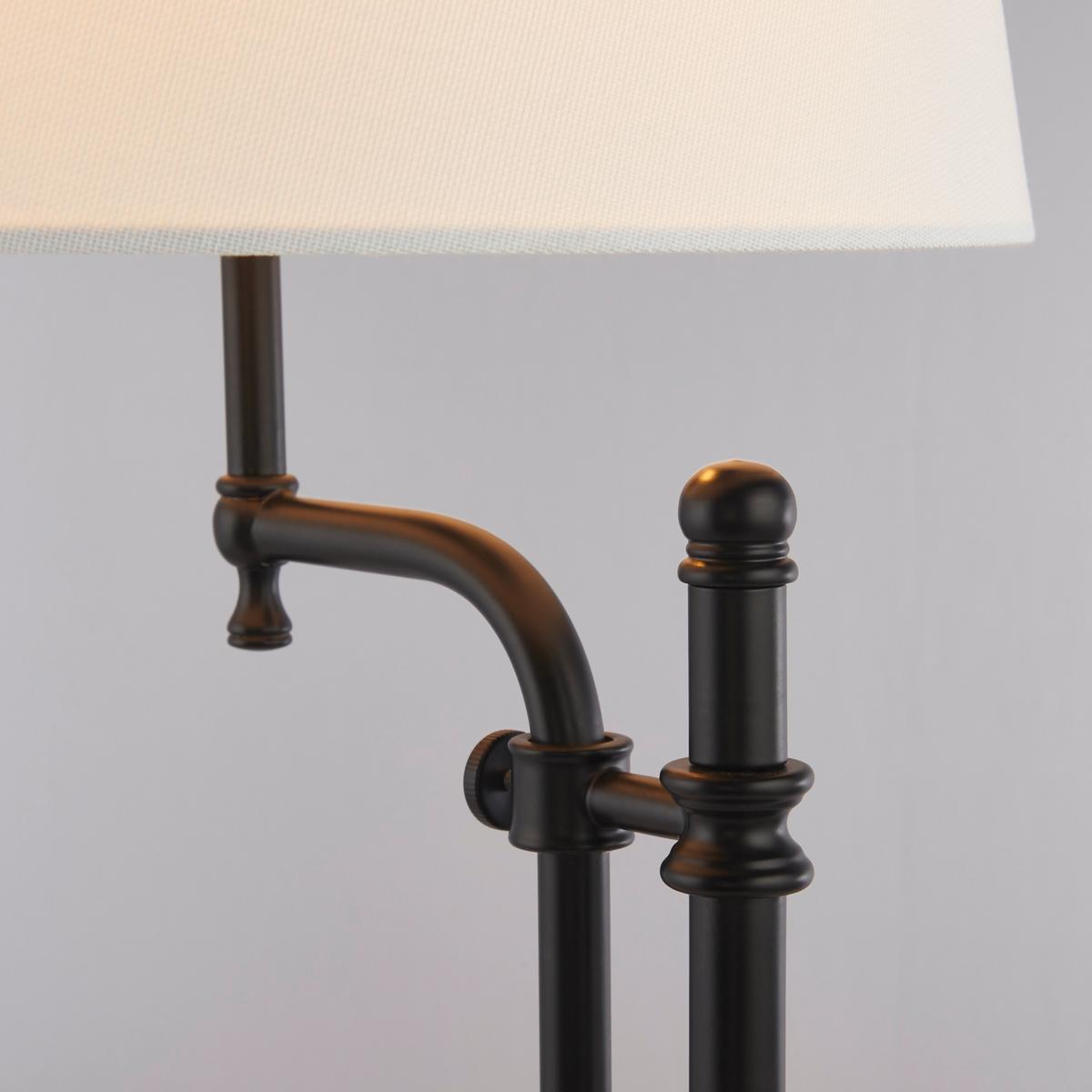 Asztali Lámpa Eu12082-1bk - natúr színű/fekete, Basics, műanyag/textil (30/36/67cm)