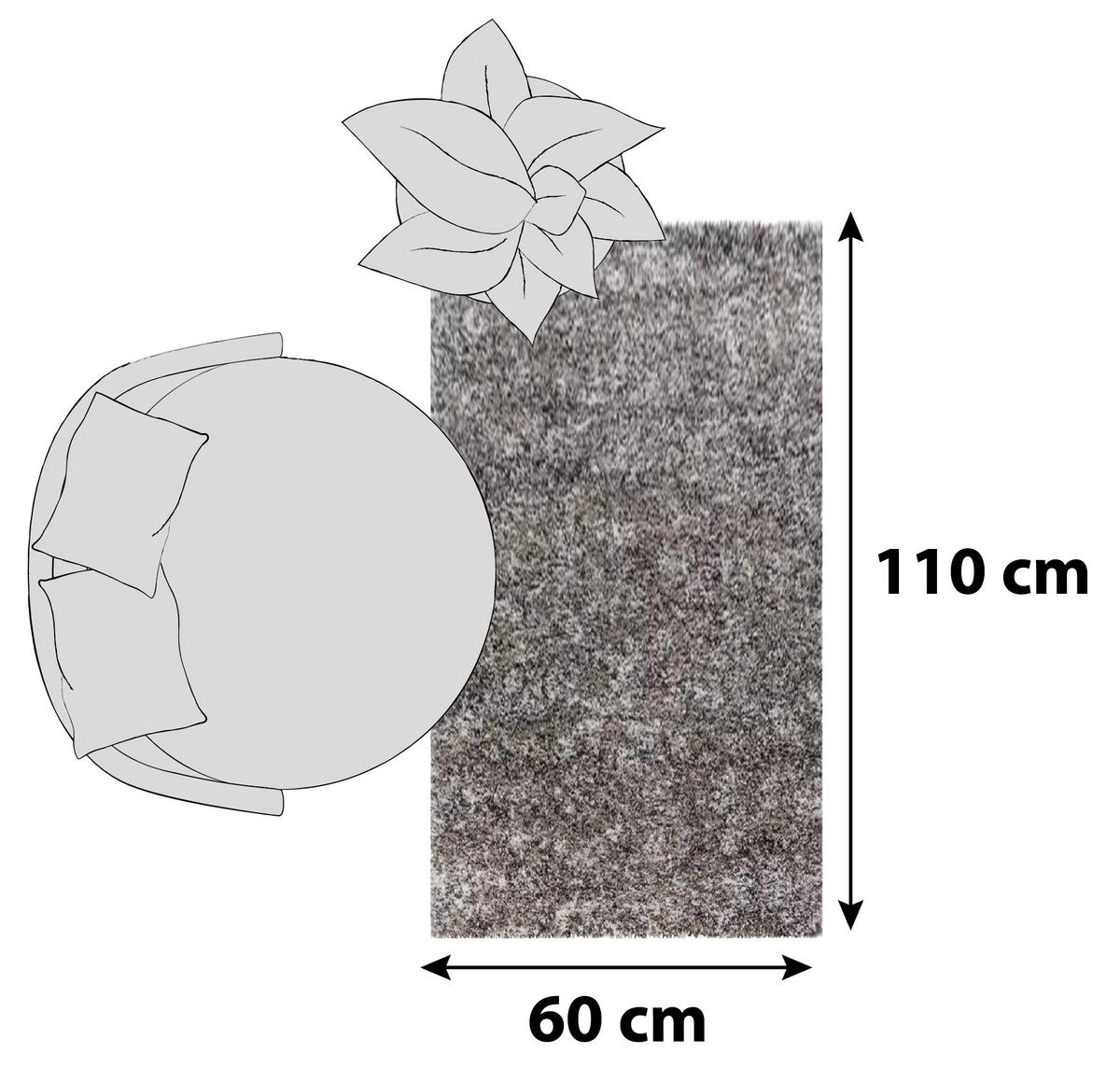 Hochflorteppich Enjoy Beige ca. 60x110cm - Beige, KONVENTIONELL, Textil (60/110cm) - Novel