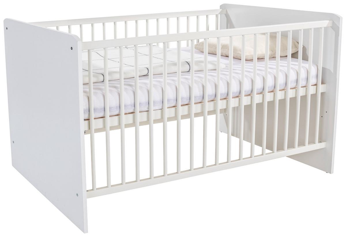 Pătuţ cu grilaj Star - alb, Konventionell, lemn/material pe bază de lemn (70/140cm)