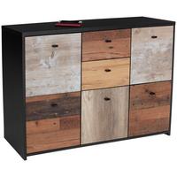 Komoda Sanne - črna/barve hrasta, Moderno, kovina/umetna masa (114,1/77,5/29,6cm) - Mömax