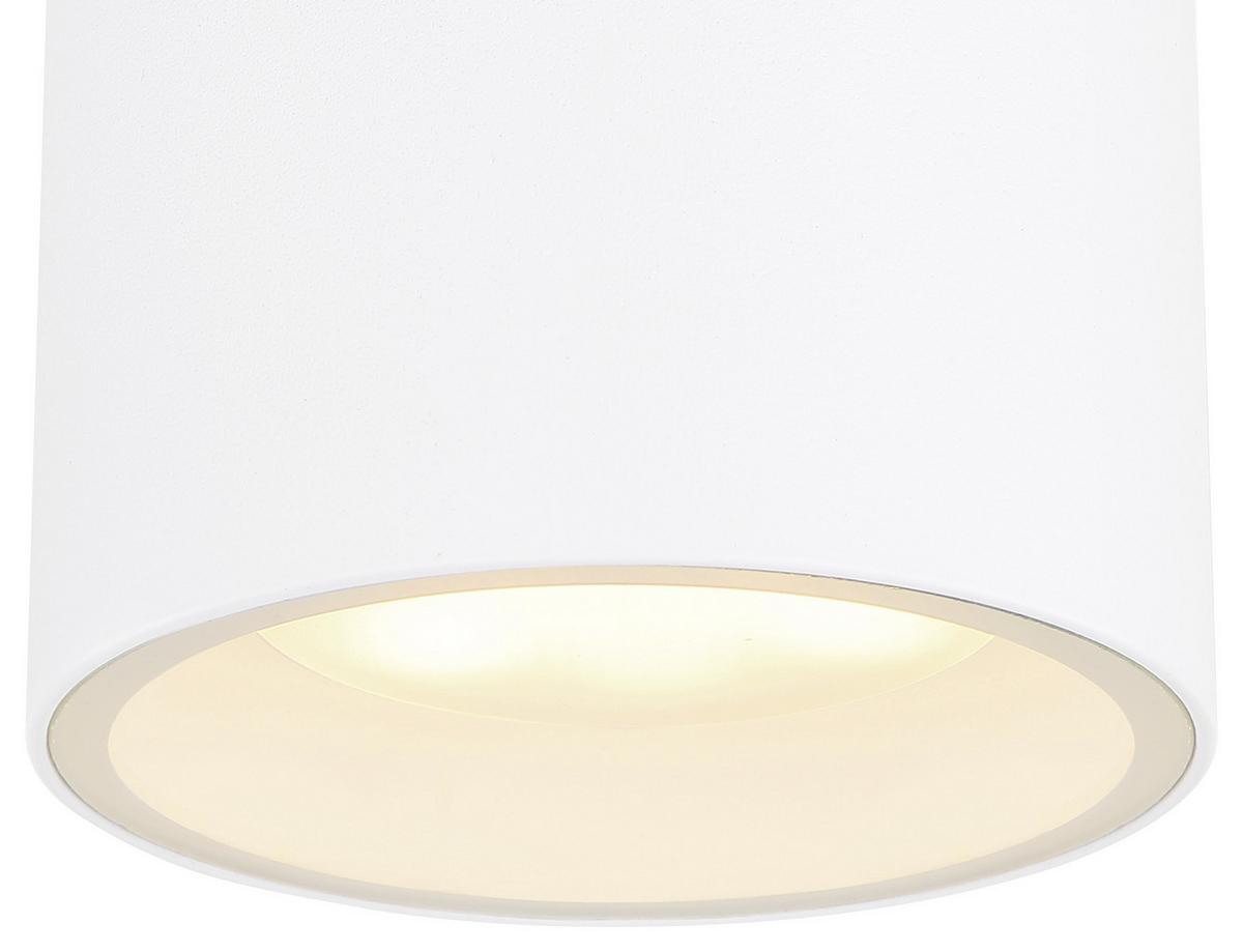AUSSENDECKENLEUCHTE ALCALA D: 10,8 CM WEISS - Klar/Weiss, Basics, Glas/Metall (10,8/9,6cm) - Globo