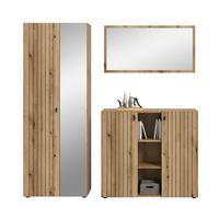 Predsoba Station, Barva Hrasta, 3-Delna - barve hrasta, Design, leseni material (191/192/37cm) - MID.YOU