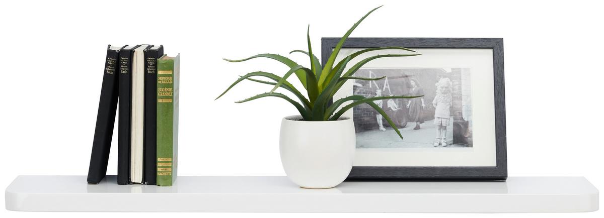 PÓŁKA ŚCIENNA RON - biały, Basics, materiał drewnopochodny (80/2,5/20cm) - Xora