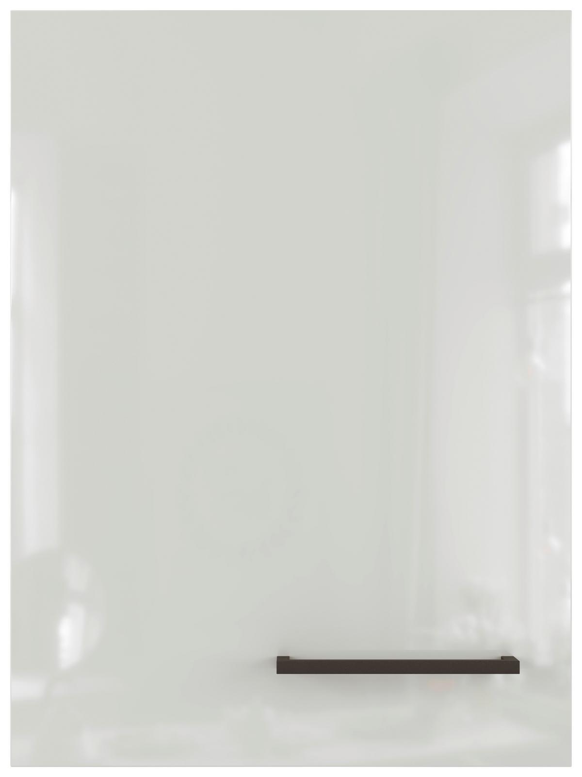 Küchenoberschrank in Lichtgrau glänzend - Schwarz/Grau, MODERN, Holzwerkstoff/Metall (40/54/32cm) - FlexWell