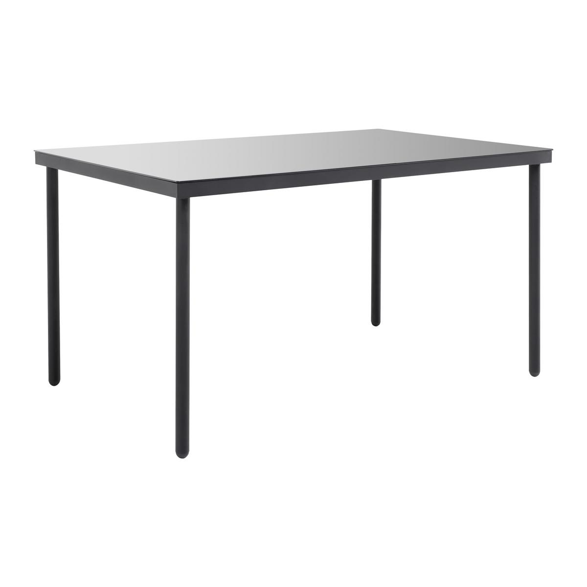 Dining-Loungeset Bella Outdoorgewebe - Dunkelgrau/Schwarz, Modern, Glas/Kunststoff (203/66/77cm) - Bessagi Garden