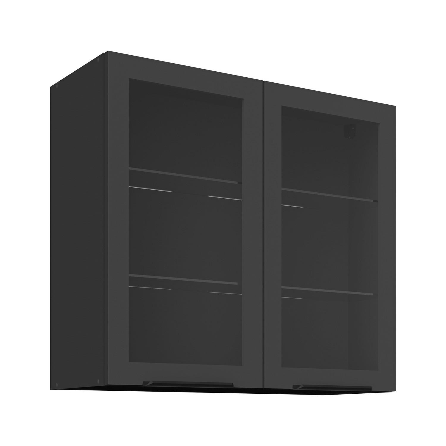 Viseći El.80 2 Vrata/2 Pol. Arona - crna, Moderno, staklo/drvni materijal (80/71,5/31cm)