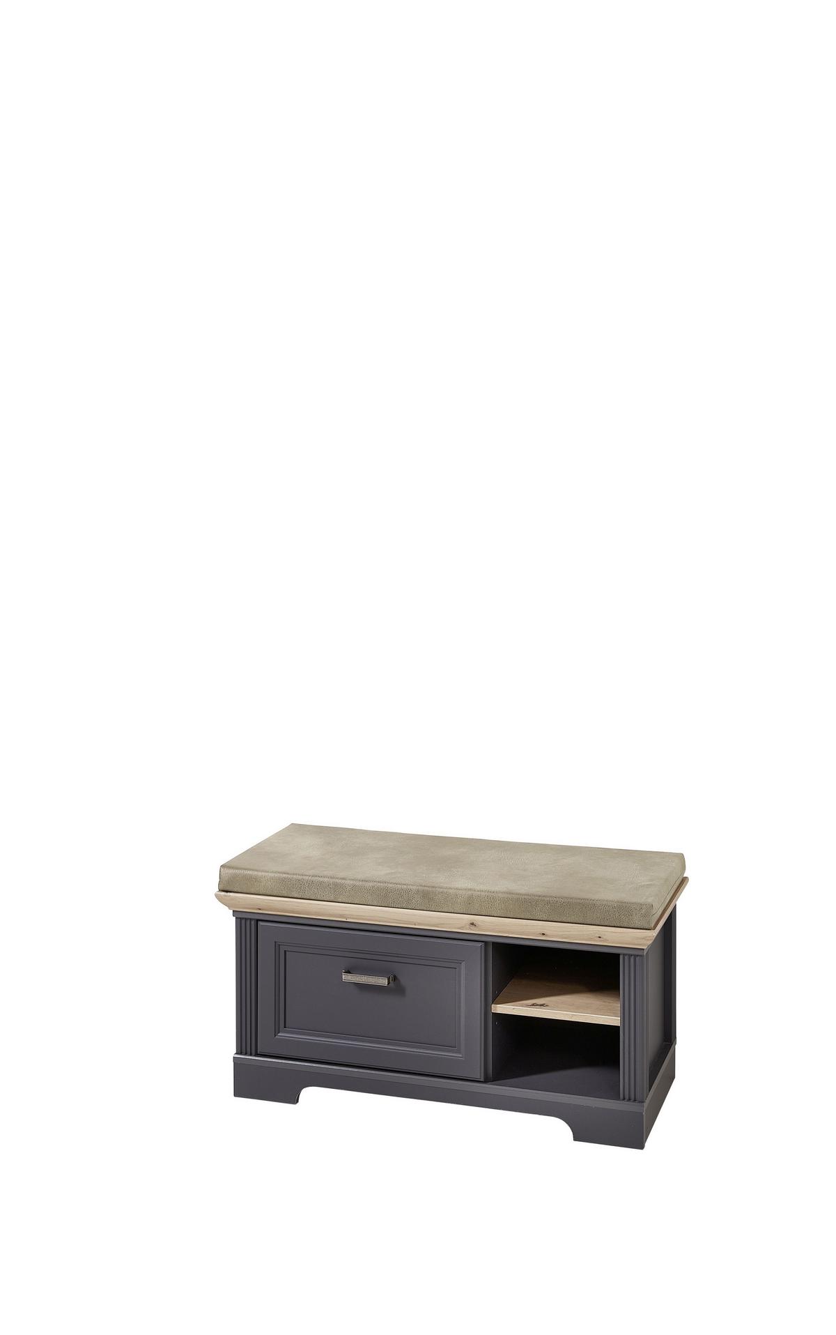 Előszobapad Szürke Jasmin - bézs/grafitszürke, Romantik / Landhaus, faalapú anyag/fém (93/49/41cm) - Zandiara