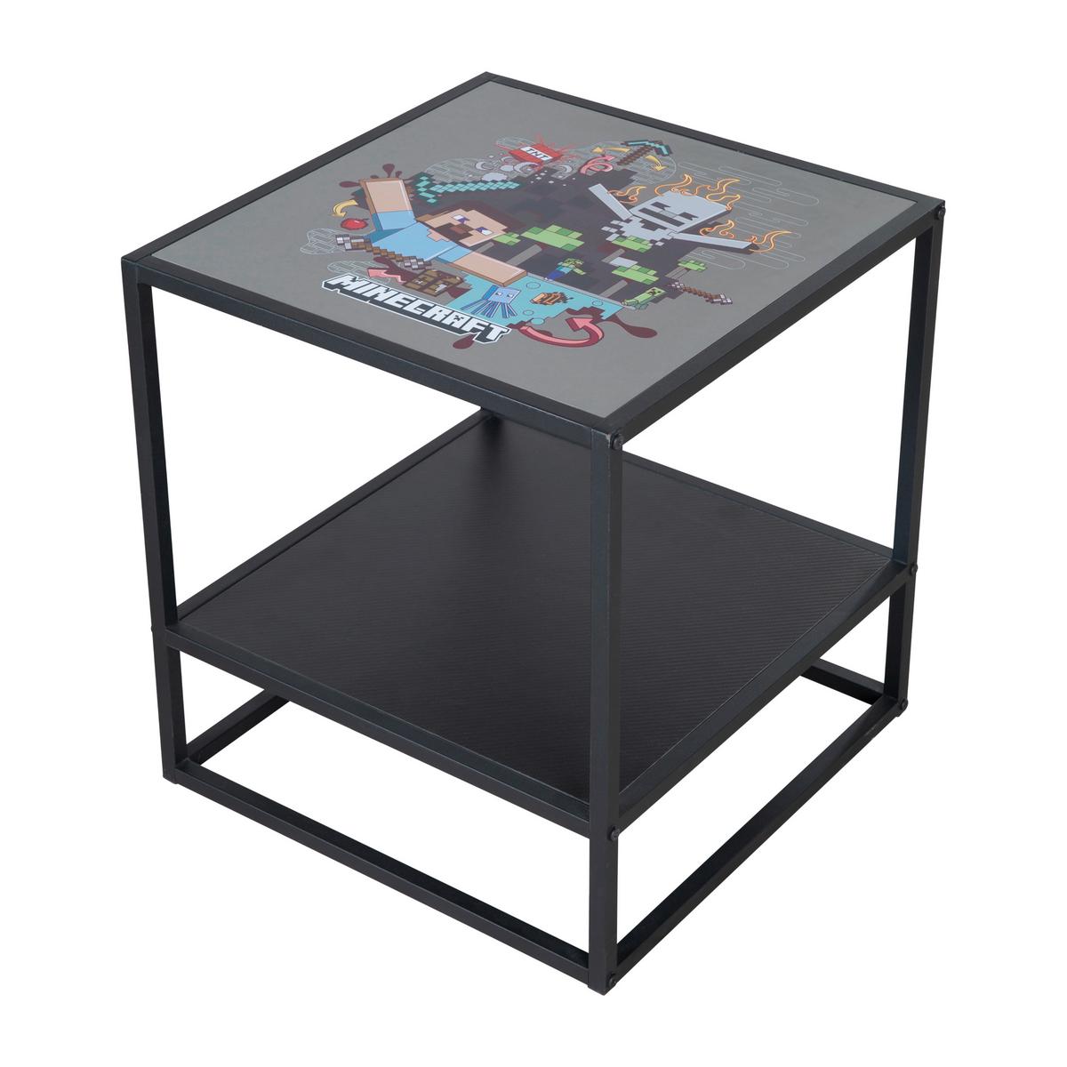 Beistelltisch Minecraft ca. 45x45x48 cm Schwarz - Schwarz, MODERN, Holzwerkstoff/Metall (45/45/48cm) - Minecraft
