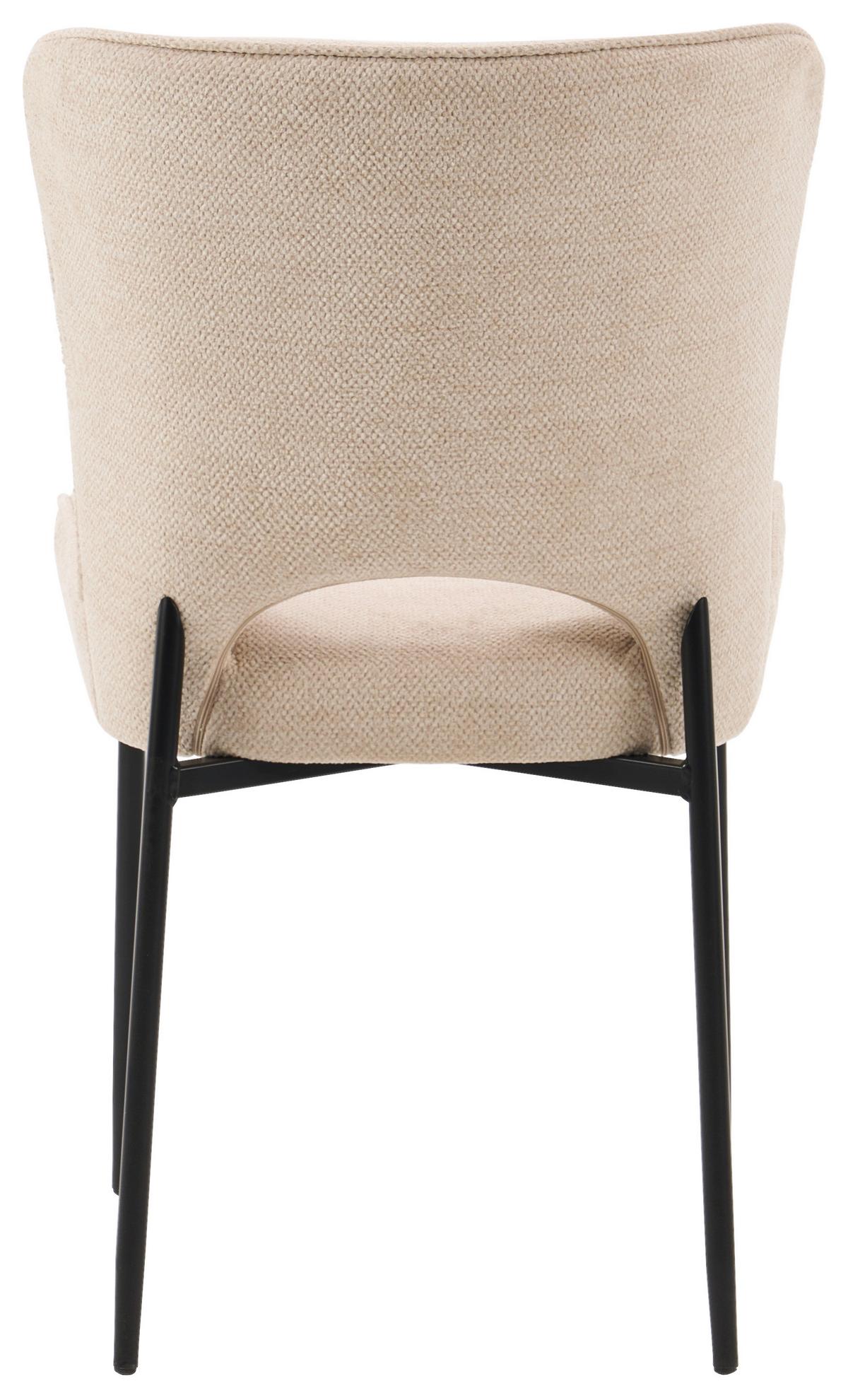 Stuhl Johanna Beige - Beige/Schwarz, MODERN, Textil/Metall (49/84/60cm) - Mömax