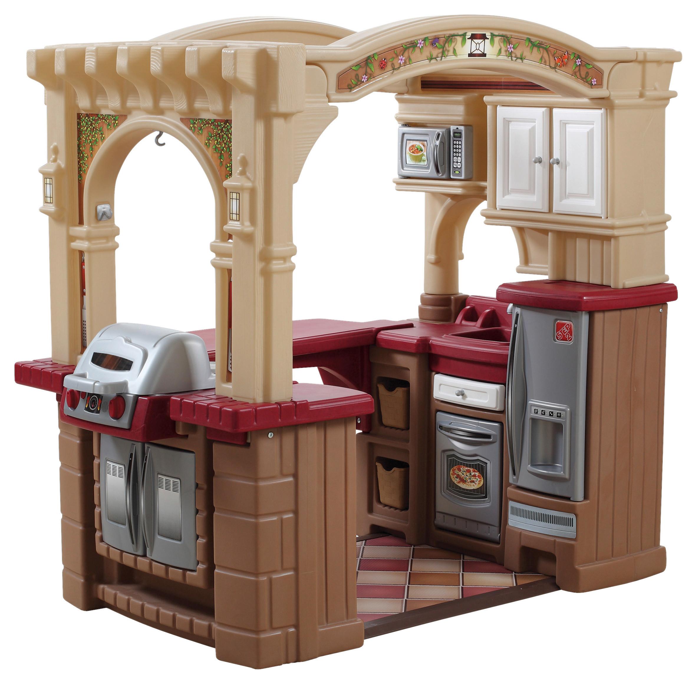 Kinderküche Italian Style, 101-teilig - Beige/Rot, Basics, Kunststoff (129/119,4/92,4cm) - Ambia Garden