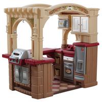 Kinderküche Italian Style, 101-teilig - Beige/Rot, Basics, Kunststoff (129/119,4/92,4cm)