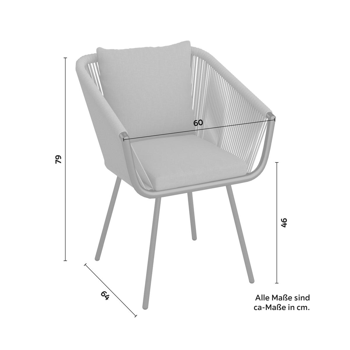 Balkonset Juri in Anthrazit/Hellgrau - Anthrazit/Hellgrau, Modern, Kunststoff/Textil (60/79/64cm) - Mömax