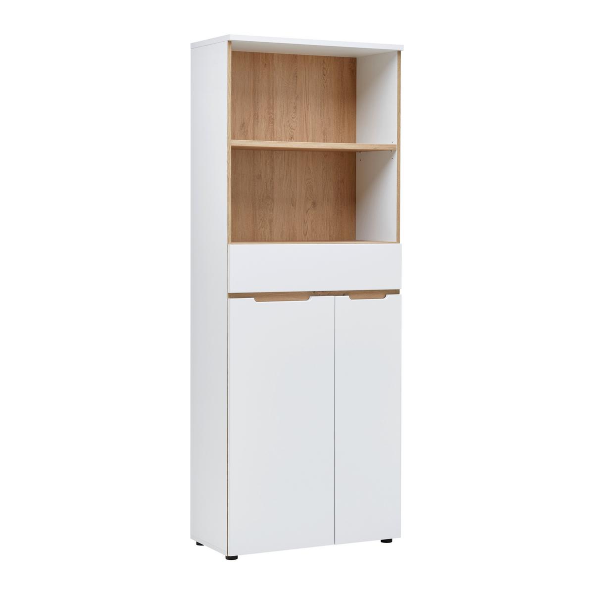 Regalkombination Dallas Weiß/Eiche Artisan - Schwarz/Weiß, MODERN, Holzwerkstoff/Kunststoff (75/197/38cm) - Mömax