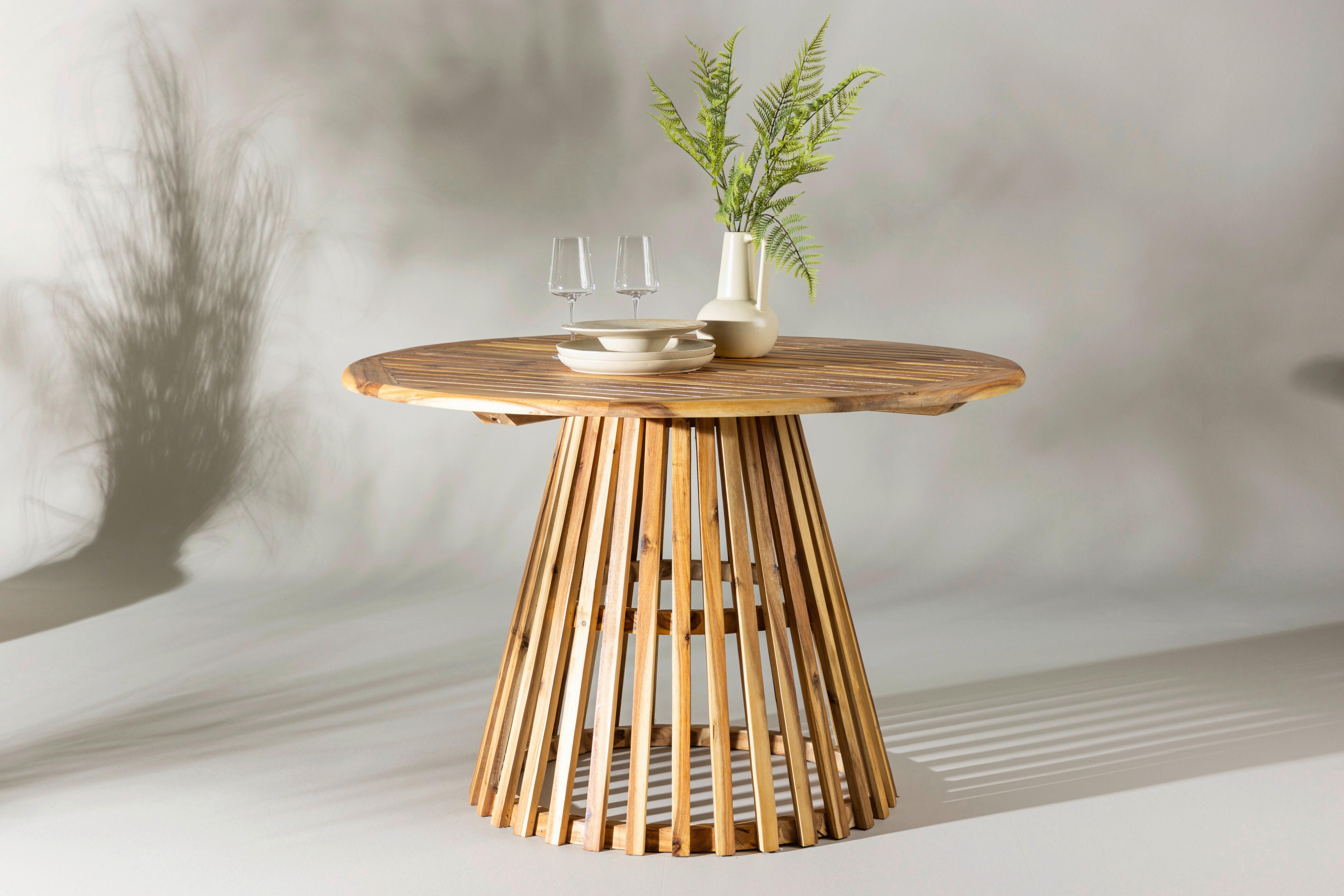 Gartentisch Lumpur ca. 120x120x75 cm Akazie - Akaziefarben, KONVENTIONELL, Holz (120/120/75cm) - Gardenson